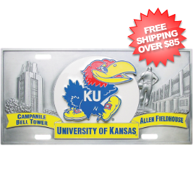 Kansas Jayhawks License Plate 3D