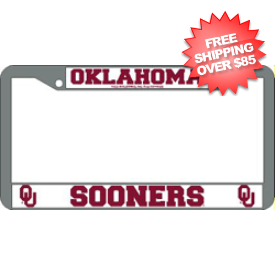 Oklahoma Sooners License Plate Frame Chrome