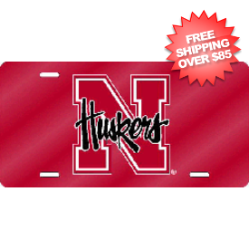 Nebraska Cornhuskers License Plate Laser Cut Red