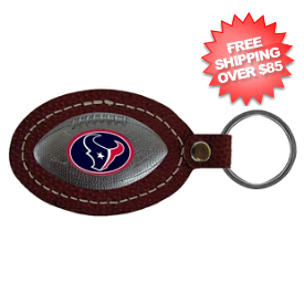 Houston Texans Leather Football Key Ring