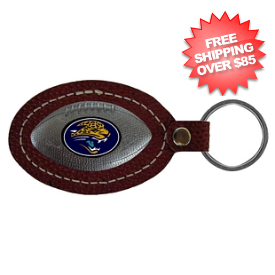 Jacksonville Jaguars Leather Football Key Ring