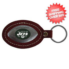 New York Jets Leather Football Key Ring