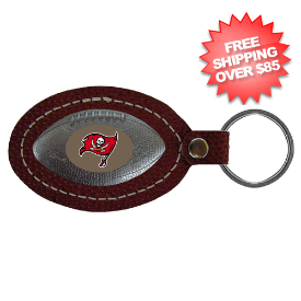 Tampa Bay Buccaneers Leather Football Key Ring