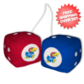 Car Accessories, Detailing: Kansas Jayhawks Fuzzy Dice