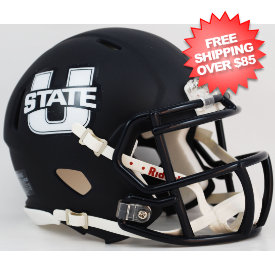 Utah State Aggies NCAA Mini Speed Football Helmet <i>Matte Navy</i>