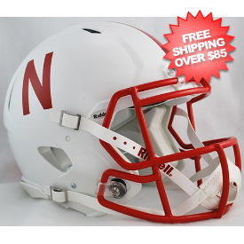 Nebraska Cornhuskers Speed Football Helmet <i>White Metallic</i>