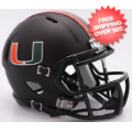 Helmets, Mini Helmets: Miami Hurricanes NCAA Mini Speed Football Helmet <i>2017 Nights Satin Black...