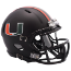Miami Hurricanes NCAA Mini Speed Football Helmet <i>2017 Nights Satin Black</i>