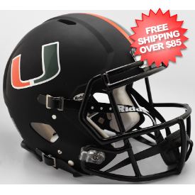 Miami Hurricanes Speed Football Helmet <i>2017 Nights Satin Black</i>