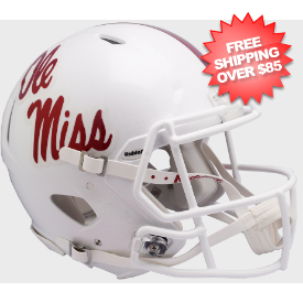 Mississippi (Ole Miss) Rebels Speed Football Helmet <i>White Metallic</i>