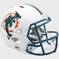 Helmets, Full Size Helmet: Miami Dolphins 1996 to 2012 Speed Replica Throwback Helmet