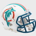 Helmets, Mini Helmets: Miami Dolphins 1980 to 1996 Riddell Mini Speed Throwback Helmet