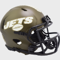 Helmets, Mini Helmets: New York Jets NFL Mini Speed Football Helmet <B>SALUTE TO SERVICE</B>