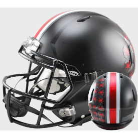 Ohio State Buckeyes Speed Replica Football Helmet <B>Satin Black with Red Buckeyes</B>