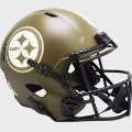 Helmets, Full Size Helmet: Pittsburgh Steelers Speed Replica Football Helmet <B>SALUTE TO SERVICE</B>