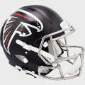 Helmets, Full Size Helmet: Atlanta Falcons Speed Football Helmet <B>Satin Nickel Mask</B>