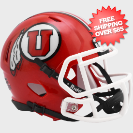 Utah Utes NCAA Mini Speed Football Helmet <i>Radiant Red</i>