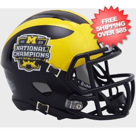 Michigan Wolverines 2023 National Champions NCAA Mini Speed Football Helmet