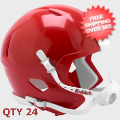 Helmets, Blank Mini Helmets: Bulk Mini Speed Football Helmet SHELL KC Red Qty 24