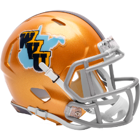 West Virginia Mountaineers NCAA Mini Speed Football Helmet <B>Gold Throwback</B>