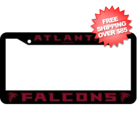 Atlanta Falcons License Plate Frame Chrome Black