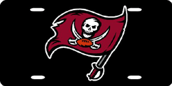 Tampa Bay Buccaneers Flag w/Sword Black License Plate Laser Cut