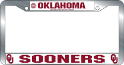 Oklahoma Sooners License Plate Frame Chrome Deluxe