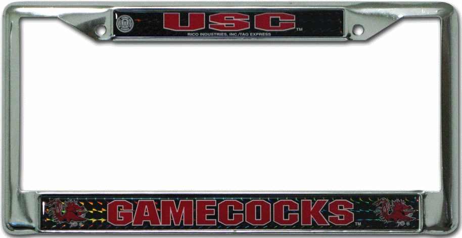 South Carolina Gamecocks License Plate Frame Chrome Deluxe