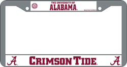 Alabama Crimson Tide License Plate Frame Chrome Script