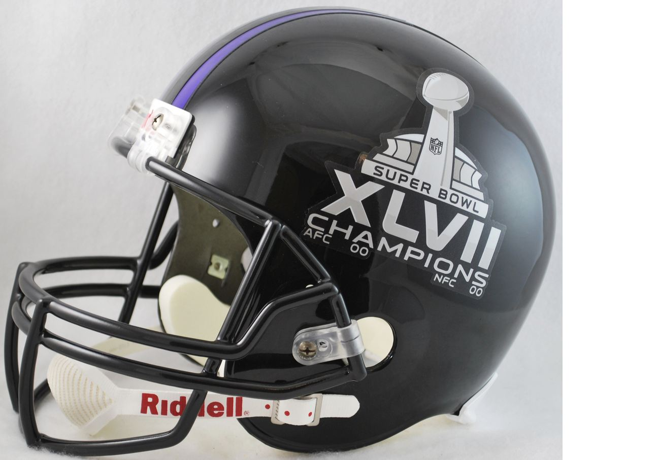 Super Bowl 47 Champs Baltimore Ravens Full Size Replica Football Helmet
