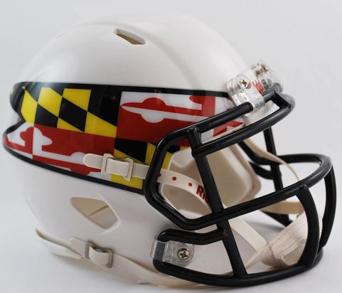 Maryland Terrapins NCAA Mini Speed Football Helmet <B>Flag White</B>
