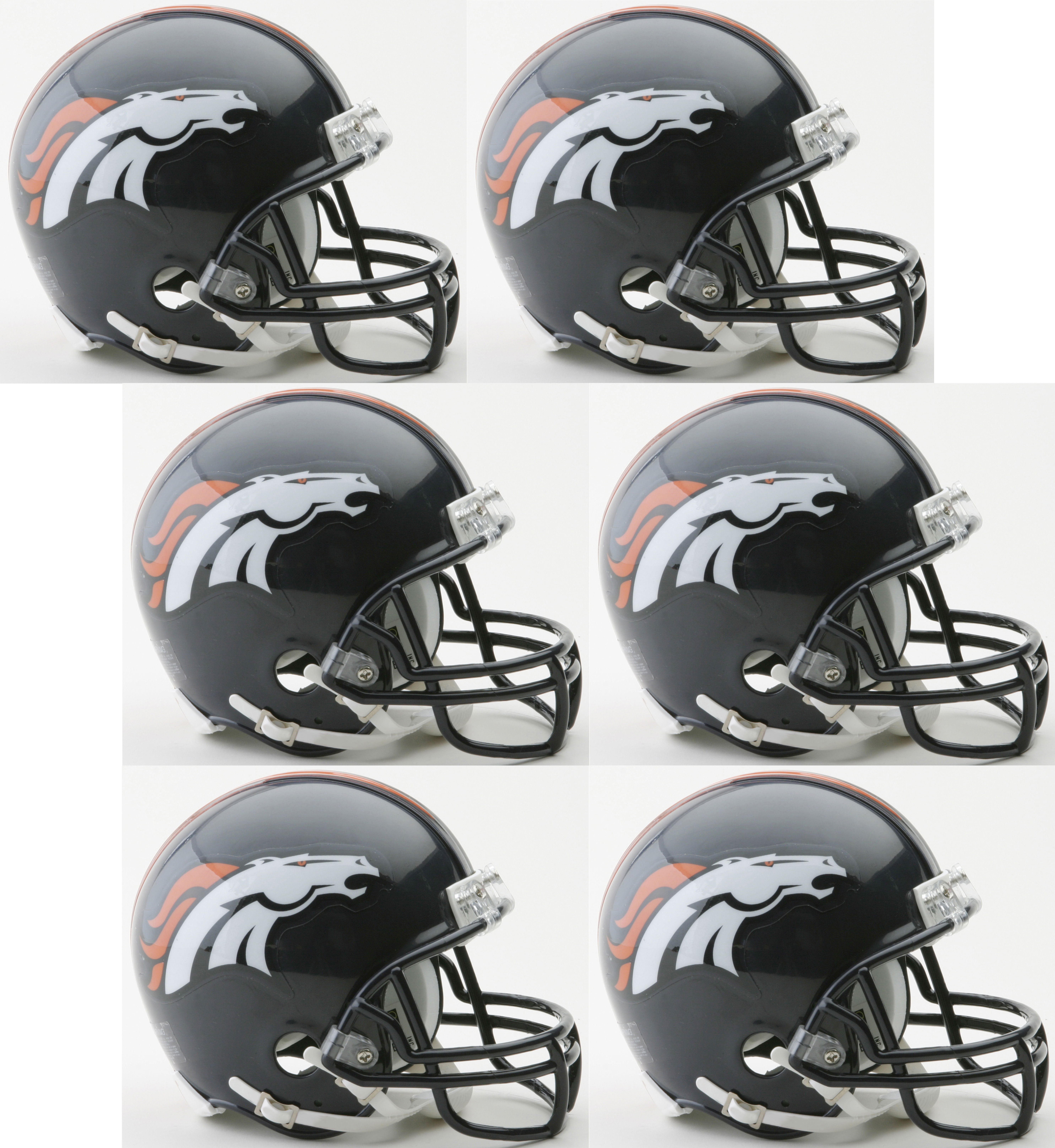 Denver Broncos NFL Mini Football Helmet 6 count