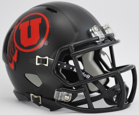 Utah Utes NCAA Mini Speed Football Helmet <B>Matte Black</B>