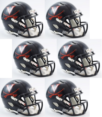 Virginia Cavaliers NCAA Mini Speed Football Helmet 6 count