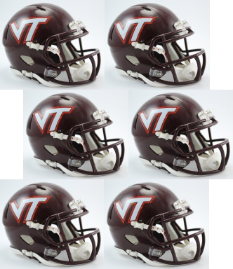 Virginia Tech Hokies NCAA Mini Speed Football Helmet 6 count