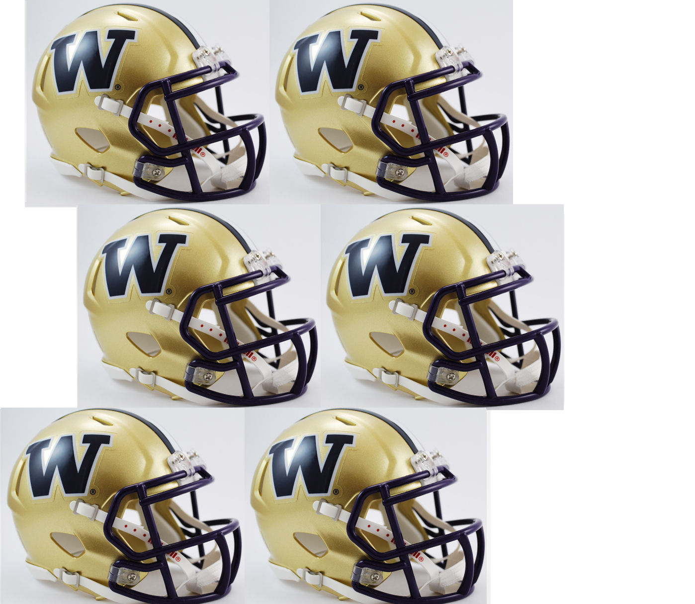 Washington Huskies NCAA Mini Speed Football Helmet 6 count