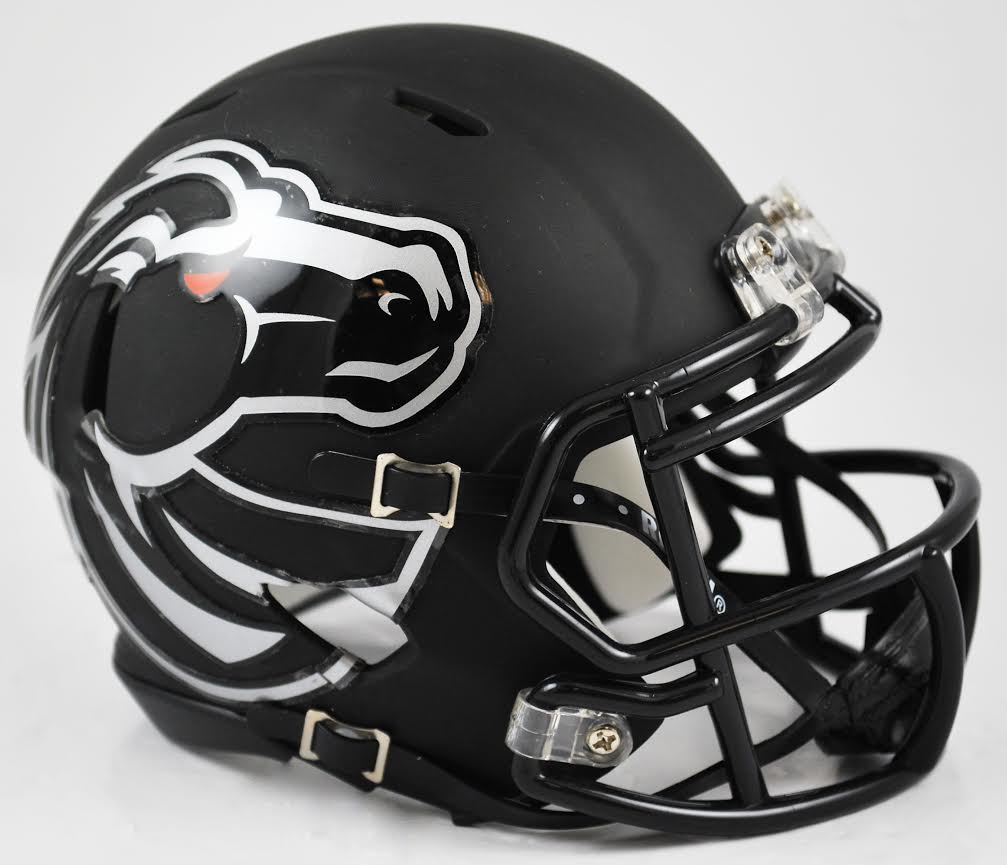 Boise State Broncos NCAA Mini Speed Football Helmet <B>Matte Black</B>