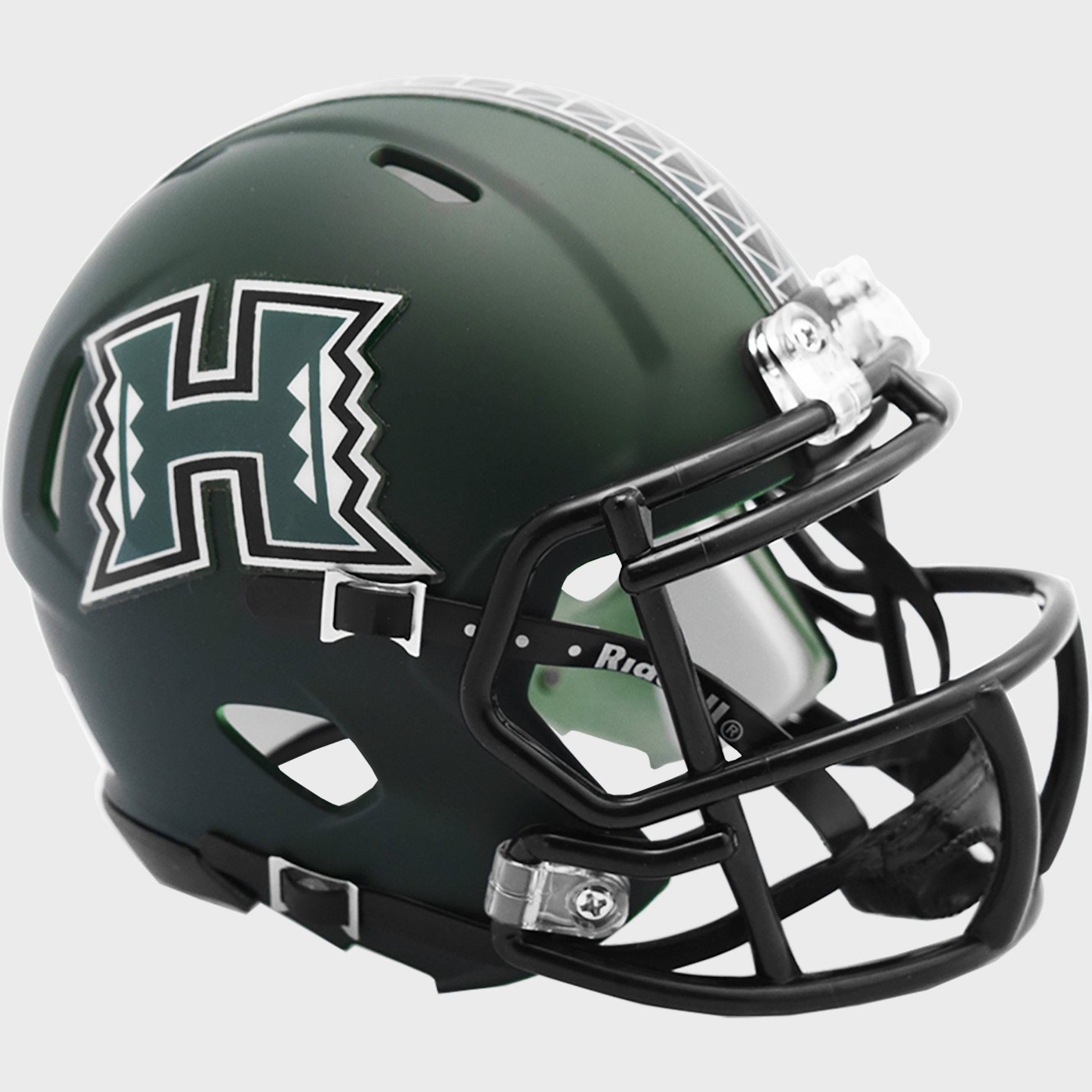 Hawaii Warriors NCAA Mini Speed Football Helmet <B>Matte Green 2017</B>