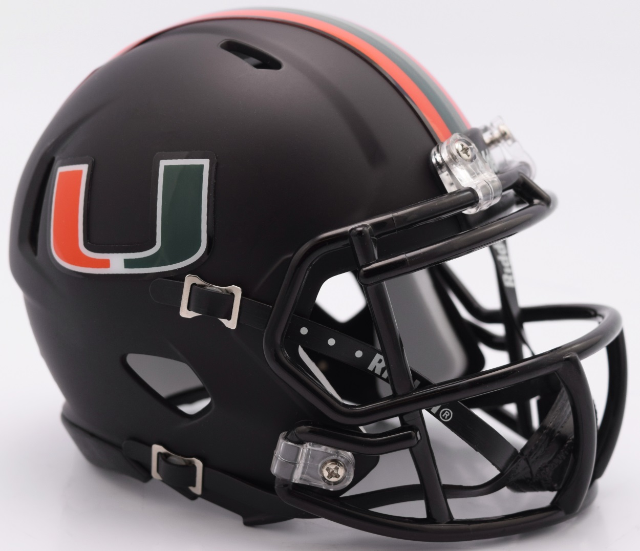 Miami Hurricanes NCAA Mini Speed Football Helmet <B>2017 Nights Alt</B>