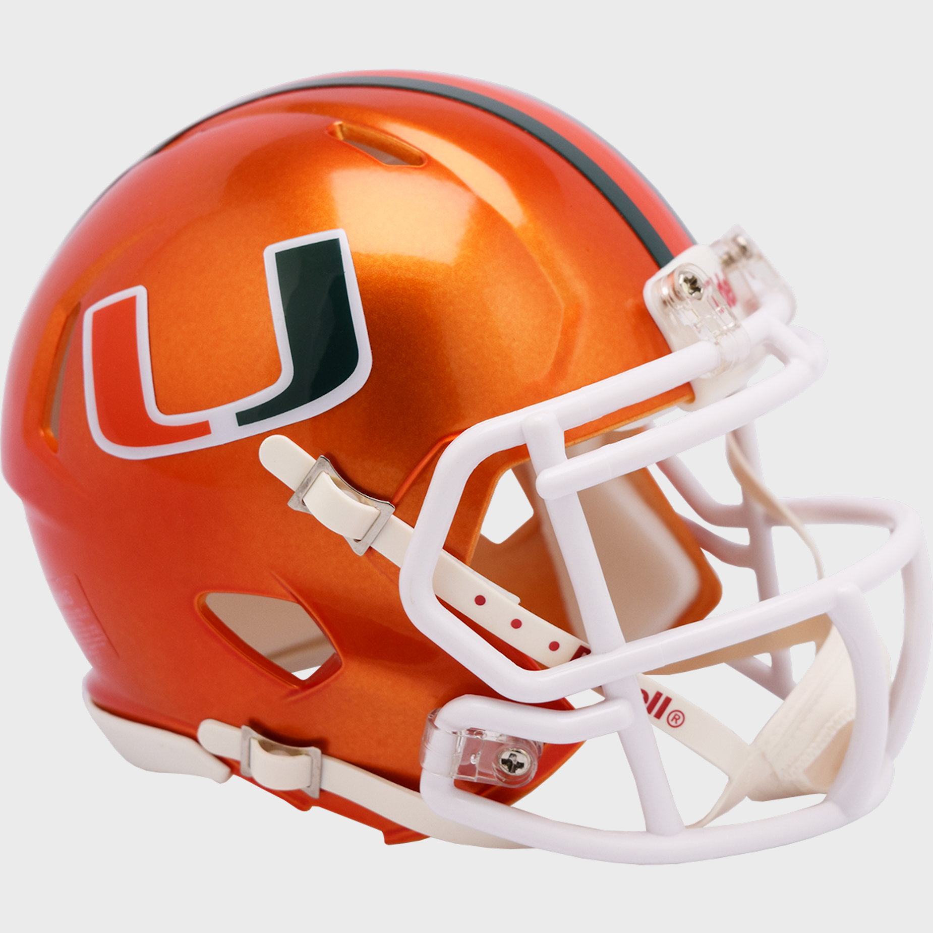 Miami Hurricanes NCAA Mini Speed Football Helmet <B>FLASH ESD 8/21/21</B>
