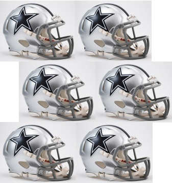 Dallas Cowboys NFL Mini Speed Football Helmet 6 count