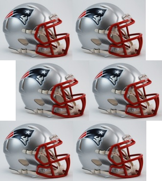New England Patriots NFL Mini Speed Football Helmet 6 count