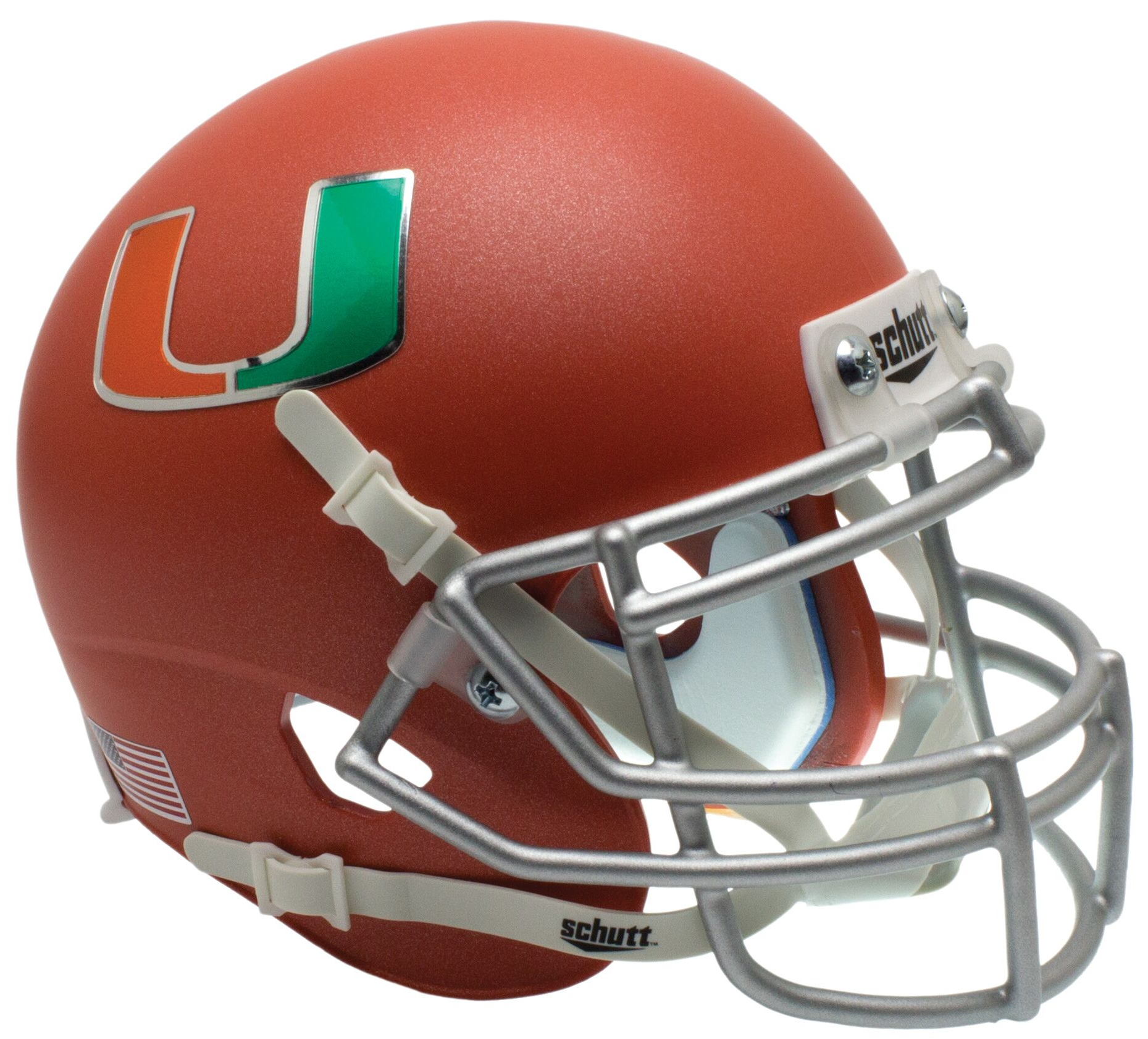 Miami Hurricanes Mini XP Authentic Helmet Schutt <B>Orange</B>