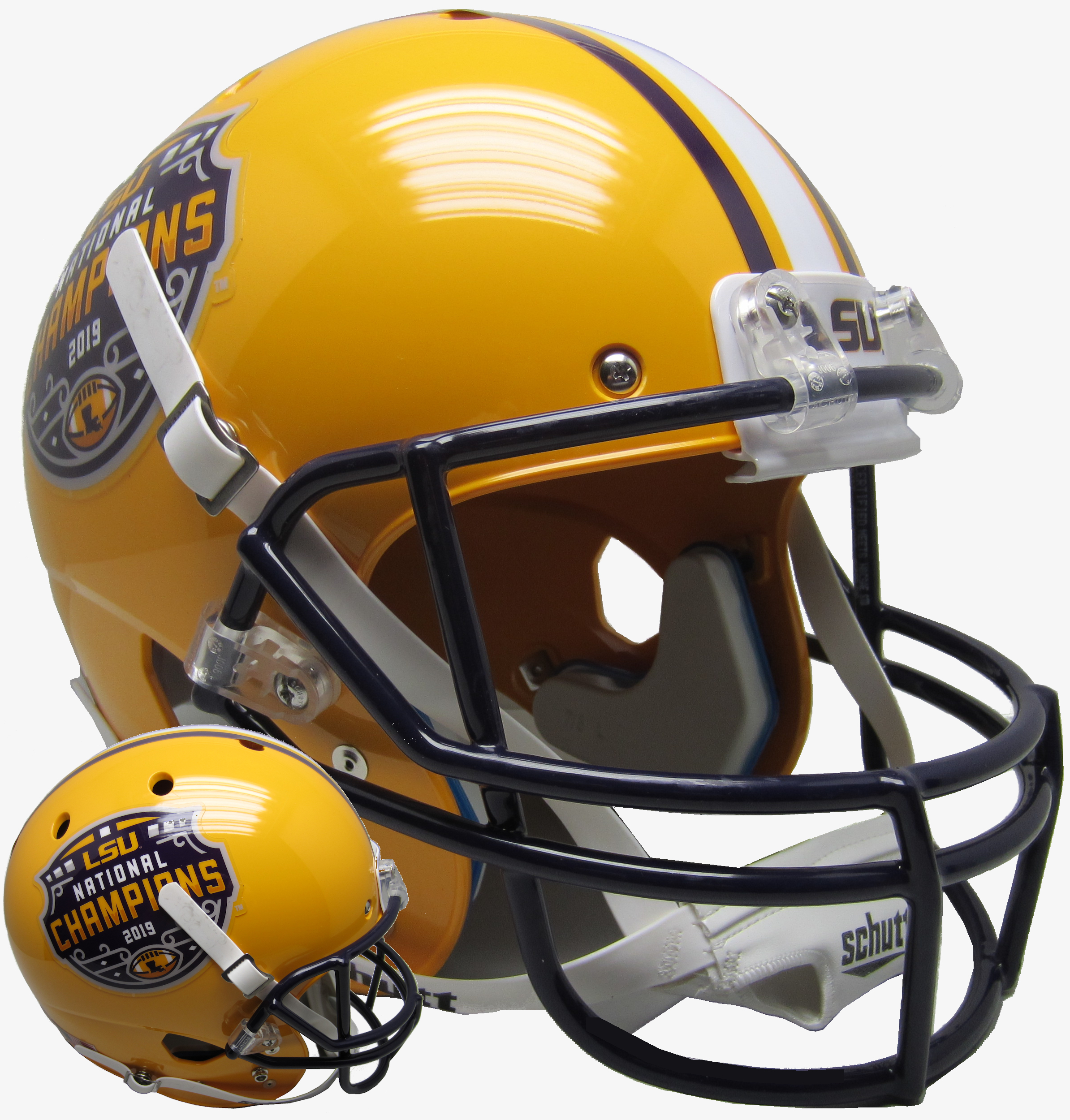 LSU Tigers Full XP Replica Football Helmet Schutt <B>2019 National Champs</B>
