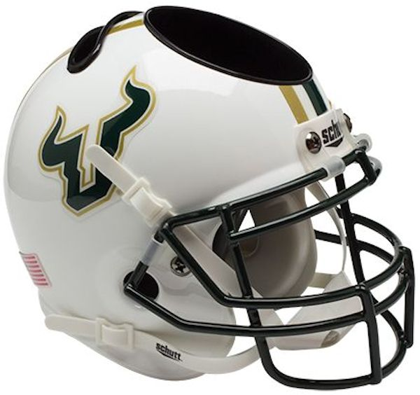 South Florida Bulls Miniature Football Helmet Desk Caddy <B>White</B>