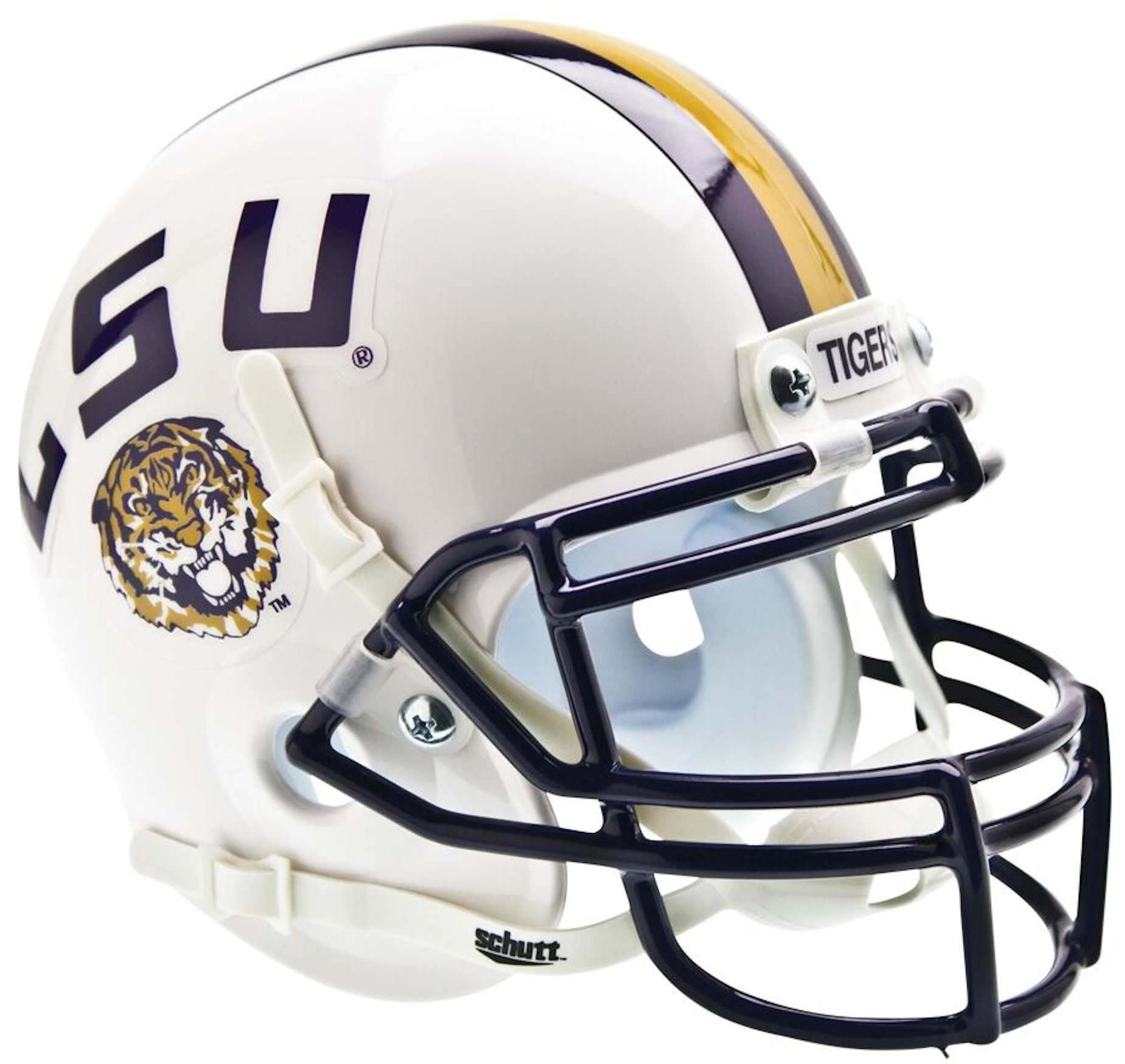 LSU Tigers Mini XP Authentic Helmet Schutt <B>White</B>