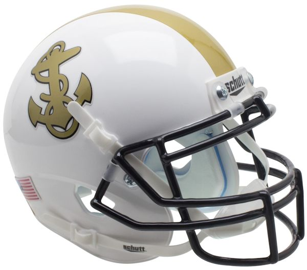 Navy Midshipmen Mini XP Authentic Helmet Schutt <B>White</B>