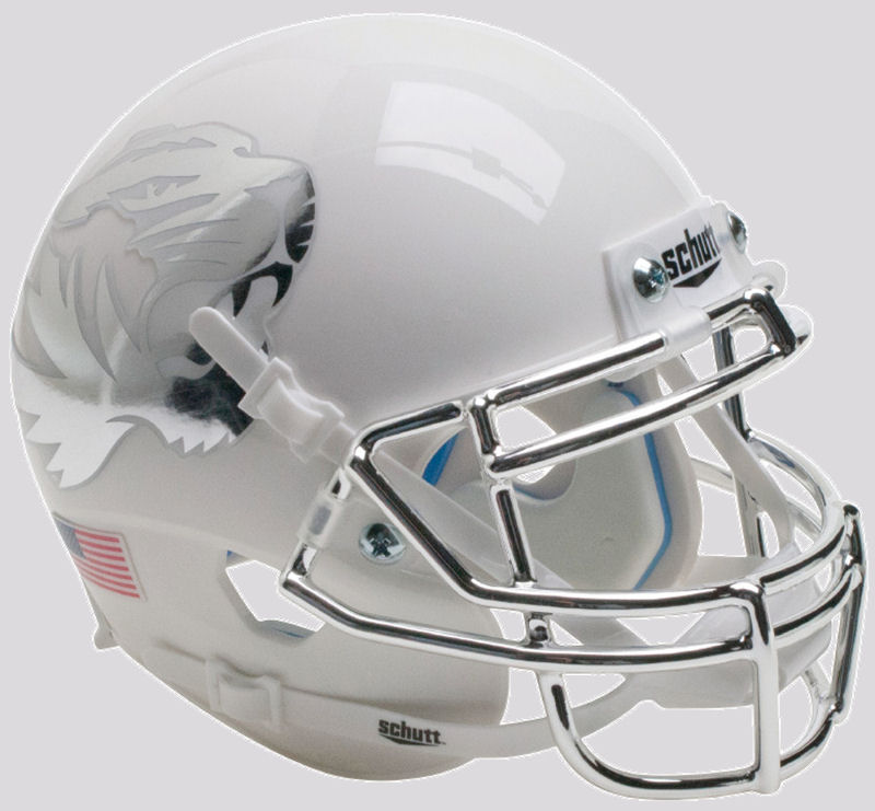 Missouri Tigers Mini XP Authentic Helmet Schutt <B>White Chrome Mask</B>