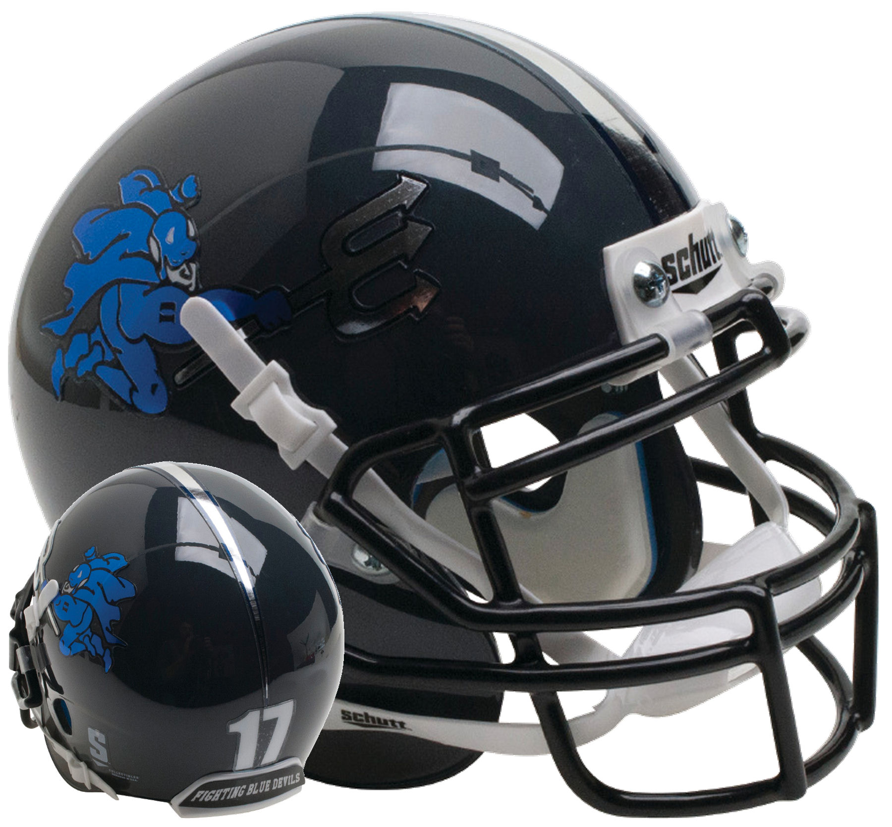 Duke Blue Devils Mini XP Authentic Helmet Schutt <B>Black</B>