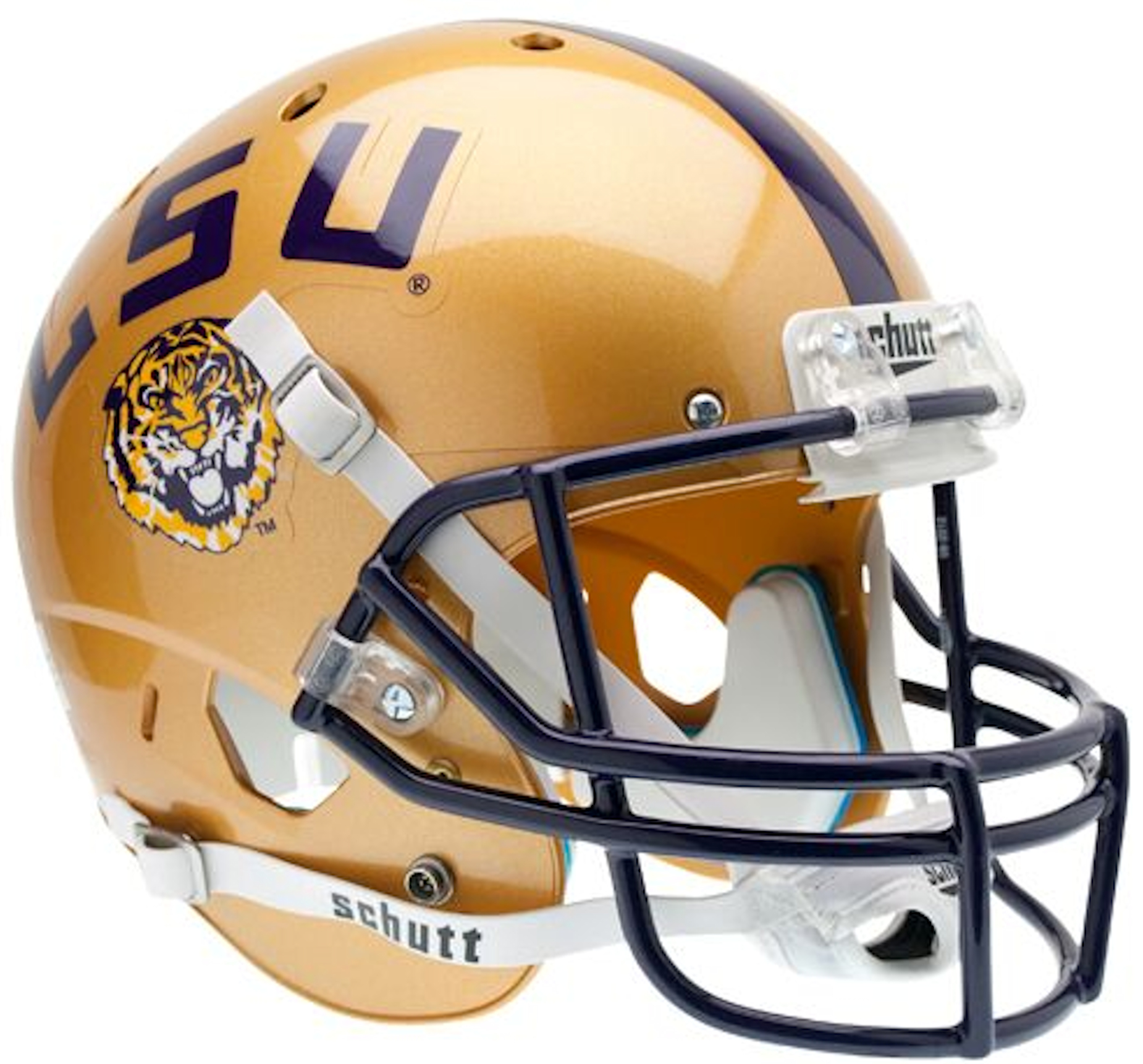 LSU Tigers Full XP Replica Football Helmet Schutt <B>Gold</B>